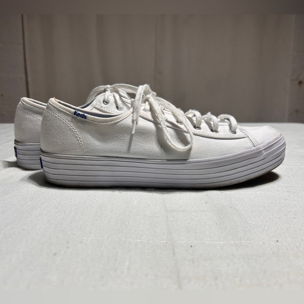 Keds White Canvas Platform Sneakers